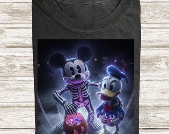 Halloween Mickey's Not-So-Scary Comfort Color Shirts, Skeleton Mickey and Donald Halloween Tee, Spooky Season Shirt, Halloween Gift