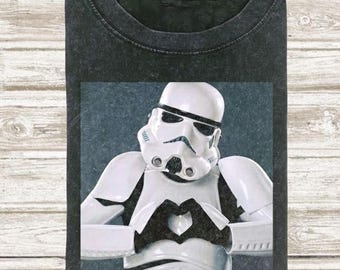 Stormtrooper Love Comfort Colors Shirt, Cute Star Wars Aesthetic Tee, Funny Sci Fi Gift For Fans, Star Wars Movie Shirt