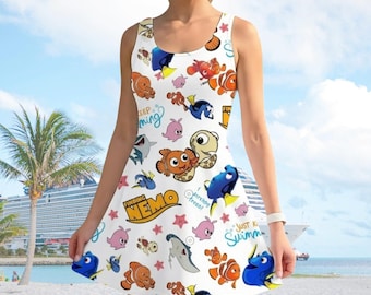 Finding Nemo Women Dress, Finding Dory Disney Trip Dress, Nemo Vacation Dress For Her, WDW Disney Girl Trip, Halloween Gift