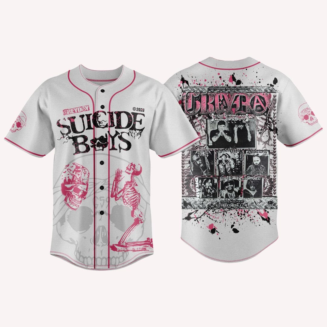 Custom Suicideboy G59 Baseball Jersey, Greyday Tour 2026 Jersey