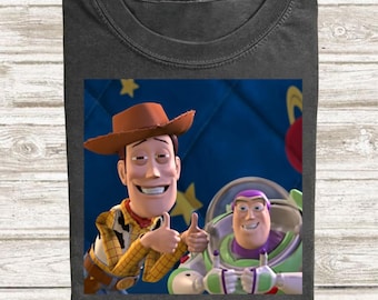 Toy Story Comfort Colors Tshirt, Funny Woody Buzz Graphic Tee, Pixar Movie Men Shirt, Disney Fan Gift
