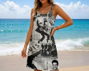 Elvis Presley Dress, Elvis King Of Music Summer Dress, Elvis Casual Dress, King Of Rock N Roll Fan, Gift For Her