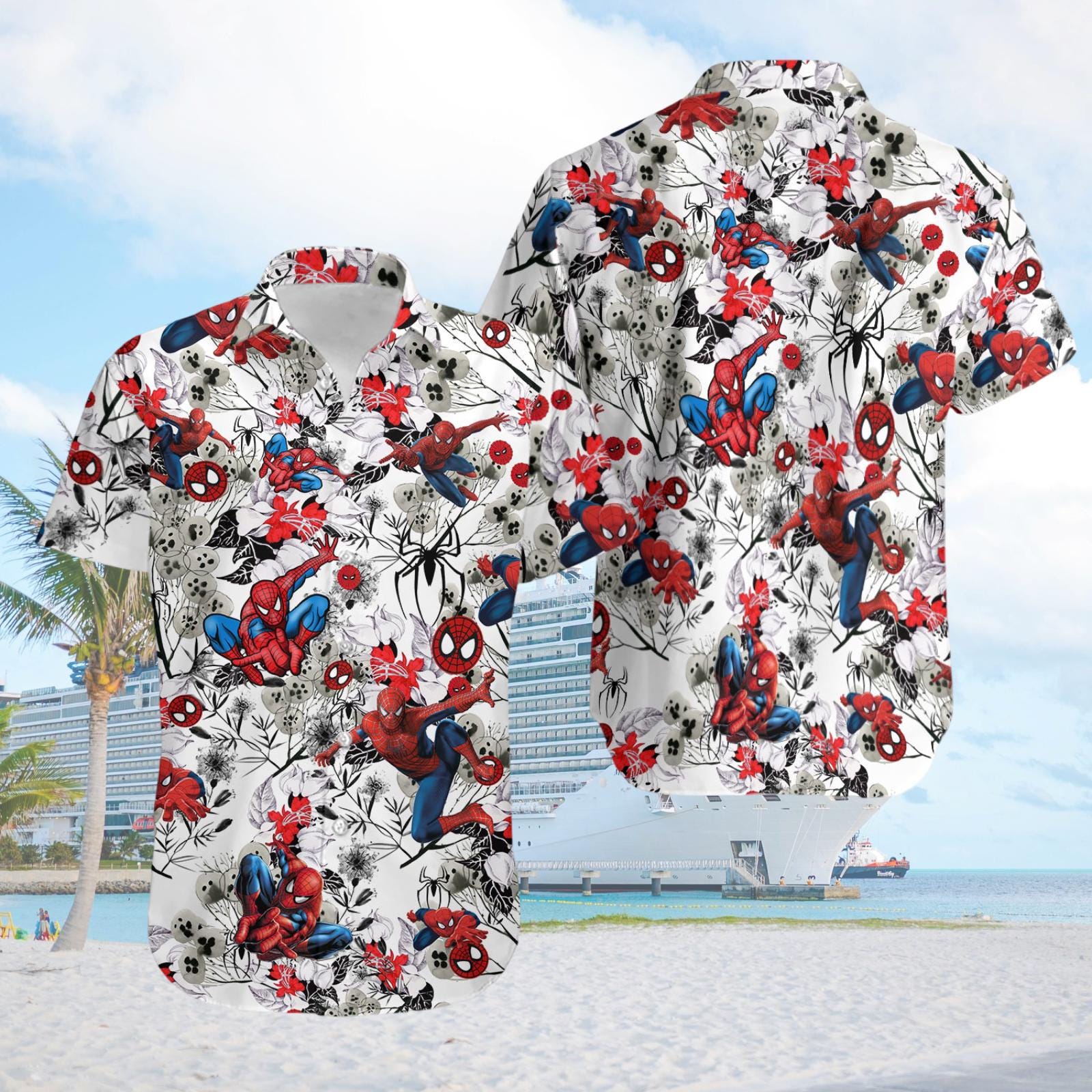 Discover Spiderman 2026 Summer Hawaiian Shirt, Spider Man Superhero Button Shirt, Vacation Family Trip