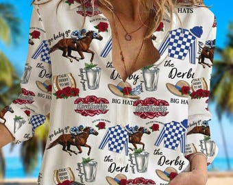 Run For The Roses Blouse Shirt, Derby Day Casual Shirt, Race Weekend Shirt, Derby Vibes Shirt, Derby Time, Horse Racing Tee, Horse Lover