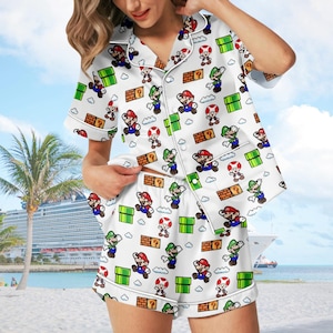 Super Mario Galaxy Movie Satin Pajamas, Universal Studios Super Mario Pjs, Mario Since 85 Pjs, Universal Orlando Birthday Gift