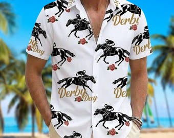 Kentucky Derby 2026 Hawaiian Shirt, Run For the Roses Button Shirt, Horse Racing Shirt, Kentucky Race Weekend Shirt, Churchill Downs Racing