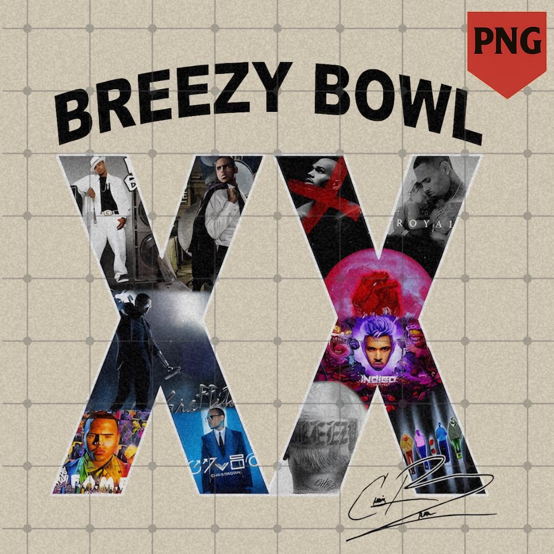 Chris Brown Breezy Bowl XX Tour 2025 PNG: Bootleg Tee Design (digital ...