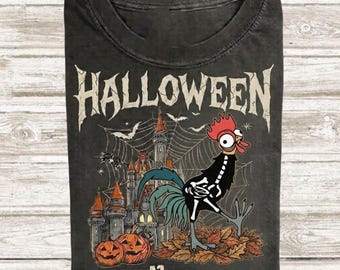 Halloween Moana Hei Hei Comfort Colors Shirt, Disney Cartoon Graphic Tee, Spooky Pumpkin Tee Shirt, Halloween Gift