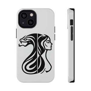Stylish Impact-Resistant Phone Case - Snake and Woman Design, Unique Gift, Protective Cover, Personalized Case, Trendy Phone Accessory