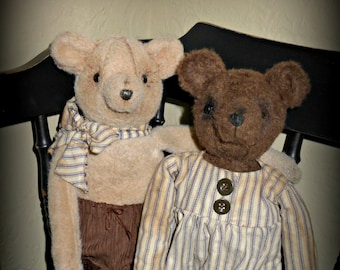 Primitive "Benny Bear & Gracie" Instant download PDF e-pattern, Primitive Patterns
