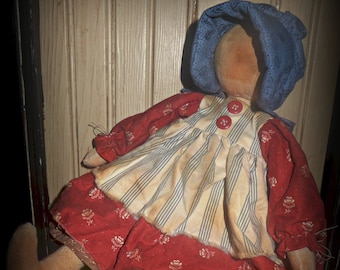 Primitive "Plain Jane" instant download prairie doll epattern, Primitive Patterns