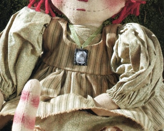 Primitieve "Dochter's Yesteryear" Raggedy Doll instant download e-patroon, primitieve patronen