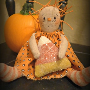 Primitive "Kandy Korn Annie" Halloween Doll instant download e-Pattern, Primitive Patterns