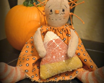 Primitive "Kandy Korn Annie" Halloween Doll instant download e-Pattern, Primitive Patterns