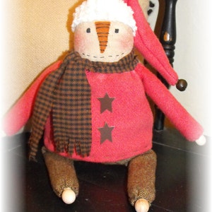 Primitive "Charlie the Snowman" instant download e-pattern, Primitive Patterns