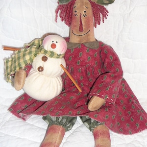 Primitive &quot;Lola Mae&quot; Raggedy Doll instant download e-pattern, Primitive Patterns