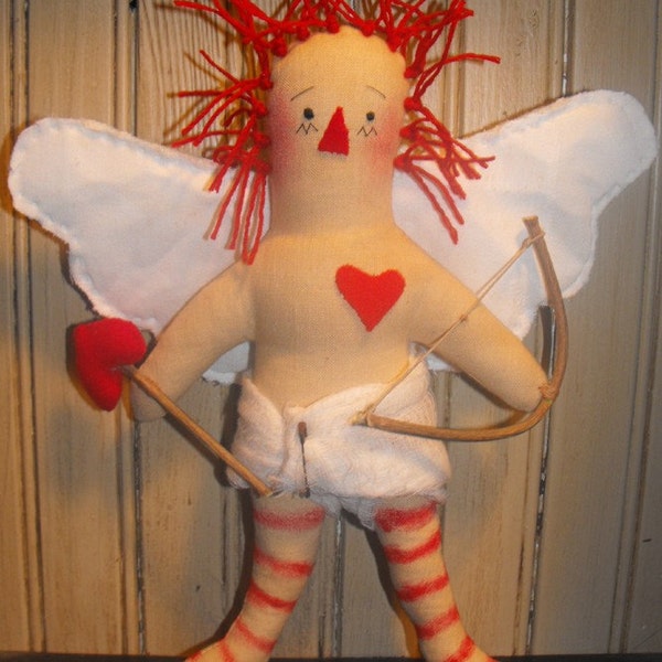 Primitive "Raggedy Cupid" Doll instant download e-Pattern, Primitive Patterns