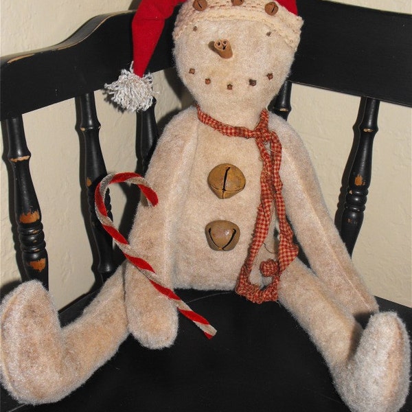 Primitive Plush Felt "Blizzard" Muñeco de nieve descarga instantánea e-pattern, Patrones primitivos
