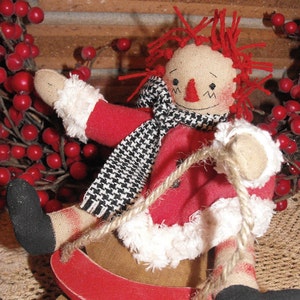 Primitive &quot;Snow Day Annie&quot; Raggedy Doll instant download e-Pattern, Primitive Patterns