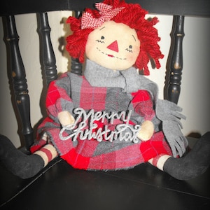 Primitive &quot;Christmas Annie&quot; Raggedy Doll Instant download e-Pattern, Primitive Patterns