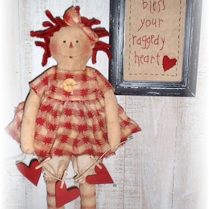 Primitive &quot;Bless Your Raggedy Heart Annie&quot; instant download e-pattern, Primitive Patterns