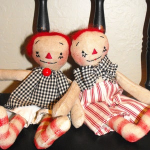 Primitive &quot;Annie Loves Andy&quot; Raggedy Dolls instant download e-pattern, Primitive Patterns