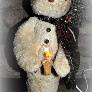 Primitive Lighted "Sparkles the Snowman" instant download e-Pattern, Primitive Patterns