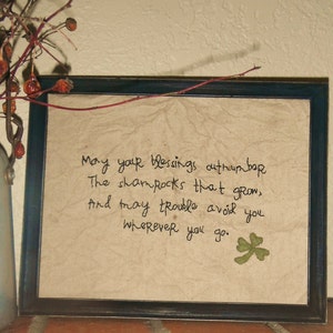 Primitive Irish Blessings Sampler instant download e-pattern, Primitive Patterns