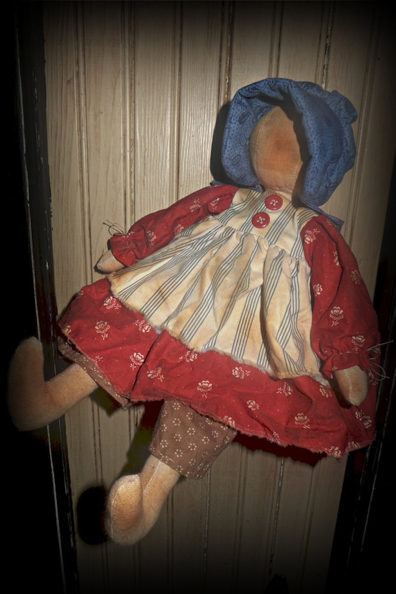 Primitive "Plain Jane" instant download prairie doll epattern, Primitive Patterns