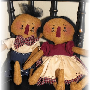 Primitive &quot;Raggedy Stan and Sandy&quot; Dolls Pattern instant download e-pattern, Primitive Patterns