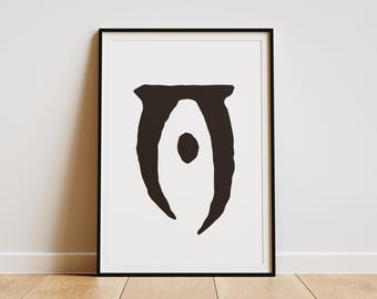 Oblivion Logo Inspired Print, Subtle Skyrim Themed Poster, Minimalist Video Game Artwork, Gamer Fan Art, Console and Computer PC Game Gifts