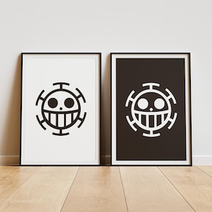 Minimalist One Piece Art Print, Subtle Anime Fanart Poster, Printed Black Pirate Flag, Nerdy Wall Decor, Classic Matte Paper A1, A2, A3, A4