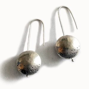 Sterling Hollow Bead Drop Earrings image 1