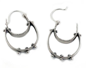 Sterling Silver Oval Hinged Fabricated Hoops