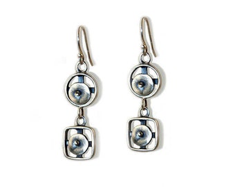 Sterling Silver Double drop tiny Geometrics in Motion
