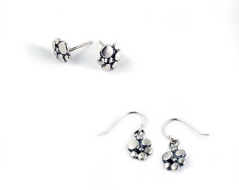 Sterling Silver "Polka Dots" Small Stud or Drop Earrings