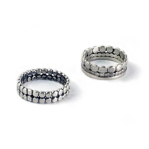 Sterling Silver Rings With Circles in Two Styles