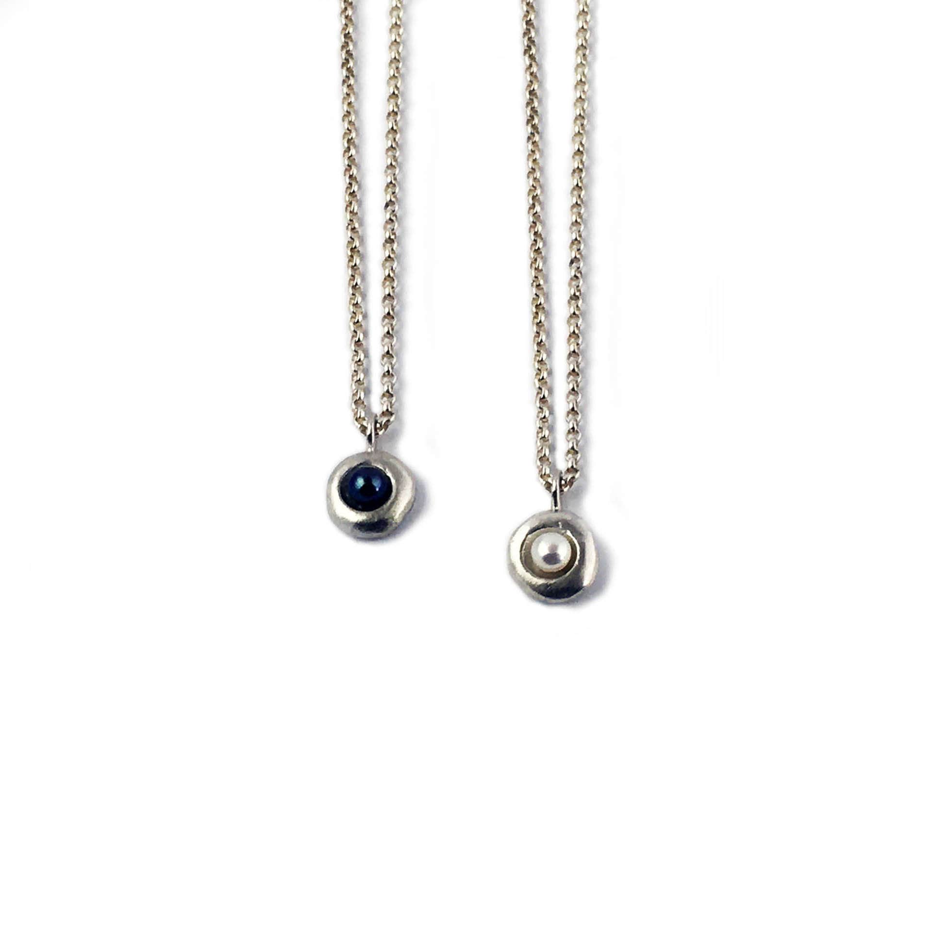 Sterling Silver Tiny Adjustable Length Necklace With Pearls in Etsy