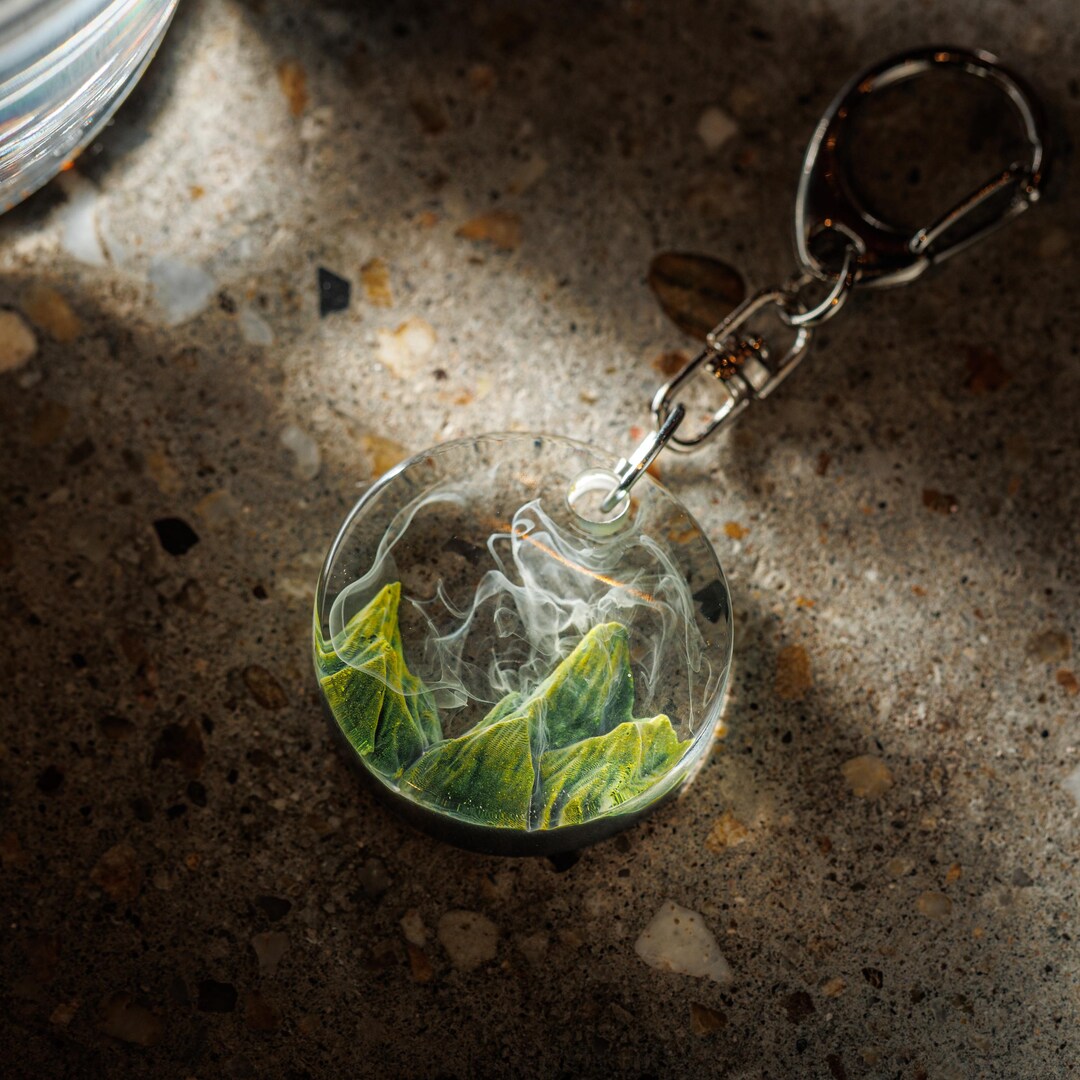 Pyhak Keychain Resin Mountain Keychain, Snowy Peak Charm, Alpine Nature Bag Tag ...