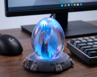 Mythische ijsvogel-eilamp handgemaakt kristallen nachtlampje voor bureaudecoratie en unieke gamercadeaus