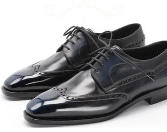Handgefertigte schwarze Leder Flügelspitze Brogue Oxford Schuhe: Herren formelle Schuhe