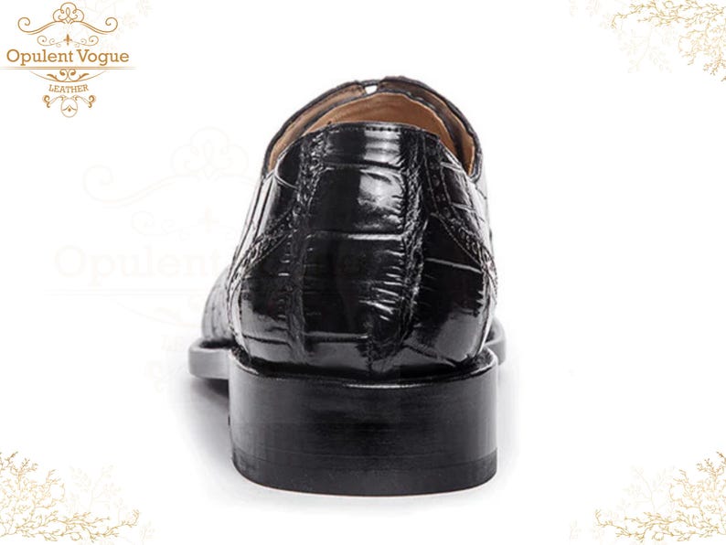 Handmade men’s black crocodile-style textured leather lace-up dress shoes with a polished finish. Crafted with genuine leather upper, cushioned insole, leather lining, and durable outsole for all-day comfort and support. Designed for weddings, parties, office wear, and formal business occasions. A premium handmade shoe that blends luxury, craftsmanship, and timeless sophistication for modern gentlemen. mens formal shoes
wedding shoes men
party wear shoes
business shoes men
polished dress shoes