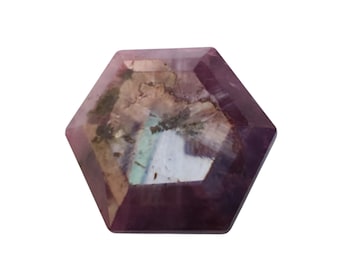 25.25ct Unheated Untreated Tripache Ruby Slice | Natural Hexagon Crystal Gemstone with Matrix for Jewelry, Healing & Collecting