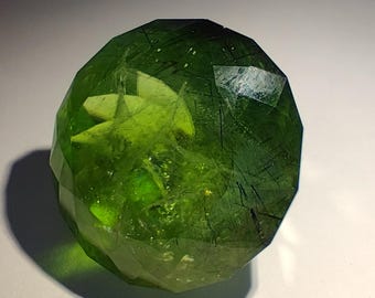 Natural Green Peridot Gemstone 66.25crt | Faceted Loose Stone | Raw Crystal with Inclusions | Healing Crystal | Jewelry Making Supply