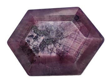 26.70 ct Unheated Untreated Tripache Ruby Slice | Natural Hexagon Crystal Gemstone with Matrix for Jewelry, Healing & Collecting