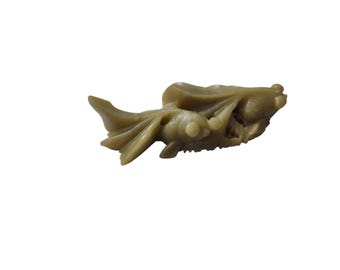 Vintage Hand-Carved Fish Figurine, Asian Style Soapstone Sculpture, Feng Shui Koi Decor, Collectible Carving Gift