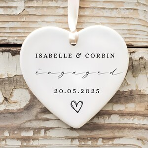 Engaged Ornament 2025 - Custom Engagement Ornament with Names & Date - Personalized Wedding Ornament