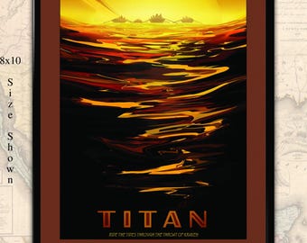 NASA/JPL Space Poster:  Titan - Ride the Tides, (Digital Download)