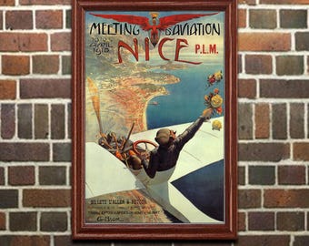 Aviation Art Print: Nice France 1910 Aviation Meet Poster - Etsy