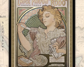 アルフォンス・ミュシャ「ランス・パルファム・ロド」ポスター、1896年